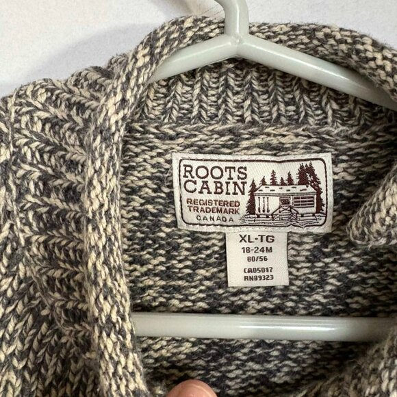 Roots Cabin Knit Sweater – Gray Marled Pullover – Toddler 18-24 Months - Picture 6 of 7